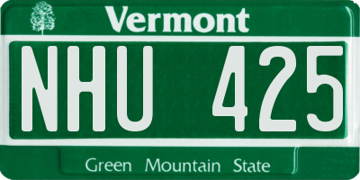 VT license plate NHU425