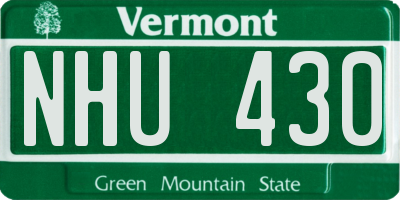 VT license plate NHU430