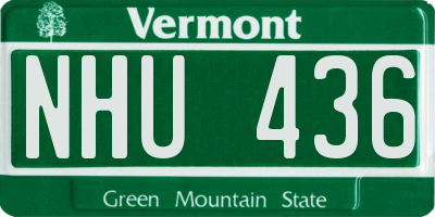VT license plate NHU436