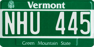 VT license plate NHU445