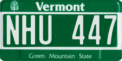VT license plate NHU447