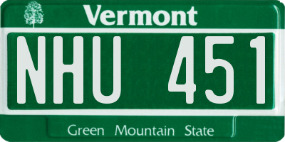 VT license plate NHU451