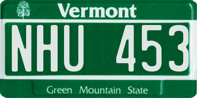 VT license plate NHU453