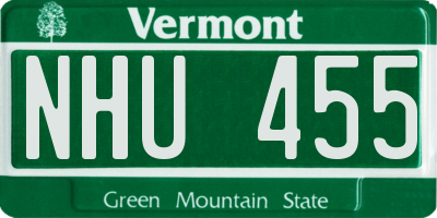 VT license plate NHU455