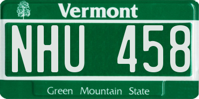 VT license plate NHU458