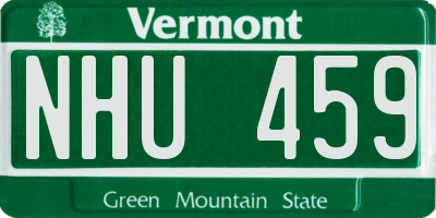 VT license plate NHU459