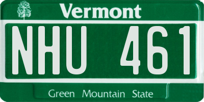 VT license plate NHU461