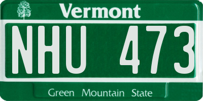 VT license plate NHU473
