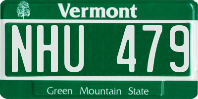 VT license plate NHU479