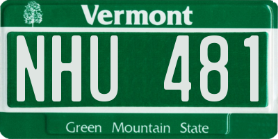VT license plate NHU481