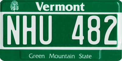 VT license plate NHU482