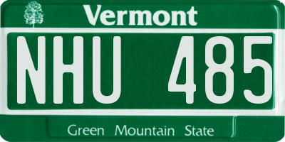 VT license plate NHU485