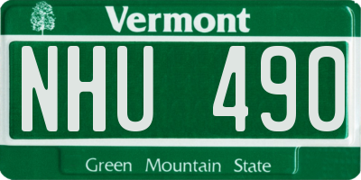 VT license plate NHU490