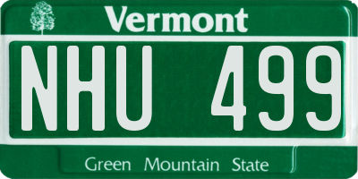 VT license plate NHU499