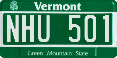 VT license plate NHU501