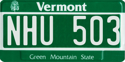 VT license plate NHU503