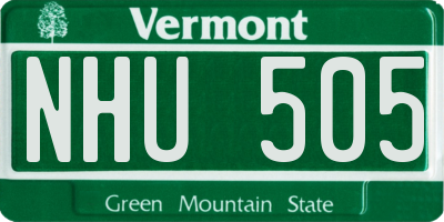 VT license plate NHU505