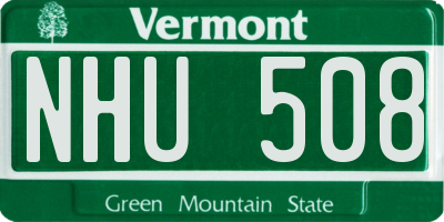 VT license plate NHU508