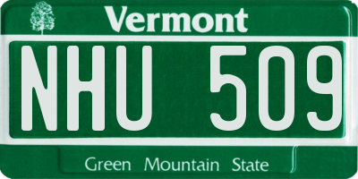 VT license plate NHU509