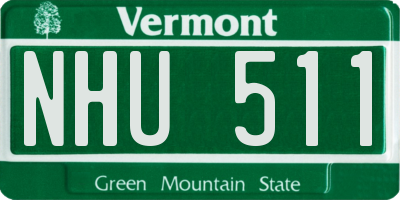 VT license plate NHU511