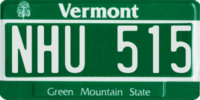 VT license plate NHU515