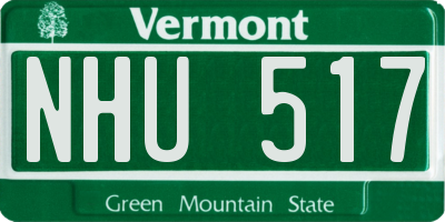 VT license plate NHU517