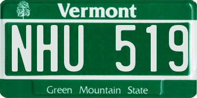 VT license plate NHU519