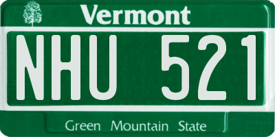 VT license plate NHU521