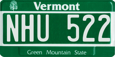 VT license plate NHU522