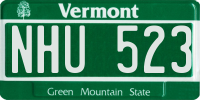 VT license plate NHU523