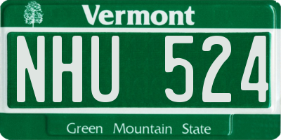 VT license plate NHU524
