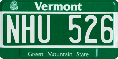 VT license plate NHU526