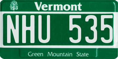 VT license plate NHU535