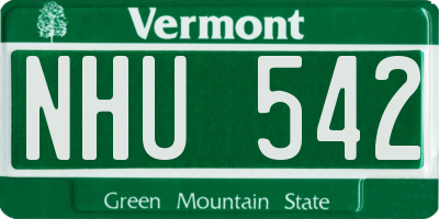 VT license plate NHU542