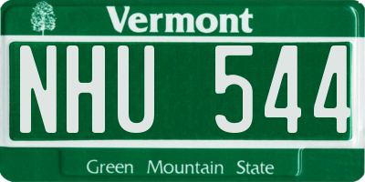 VT license plate NHU544