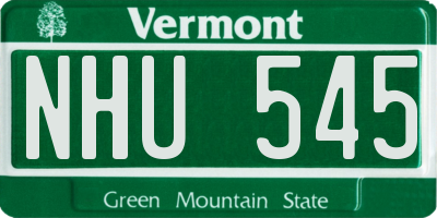 VT license plate NHU545
