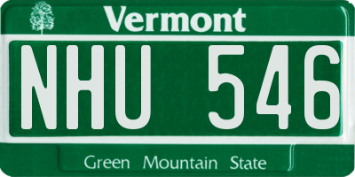 VT license plate NHU546