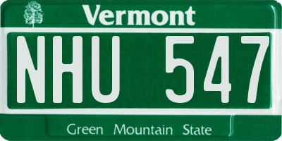 VT license plate NHU547