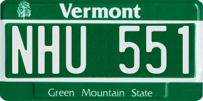 VT license plate NHU551