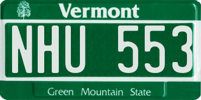 VT license plate NHU553