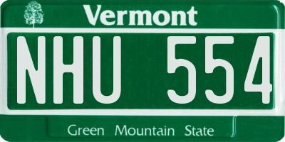 VT license plate NHU554