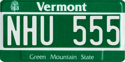 VT license plate NHU555