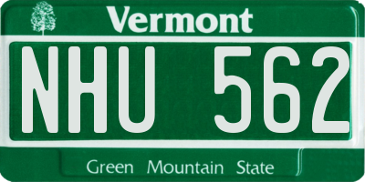 VT license plate NHU562