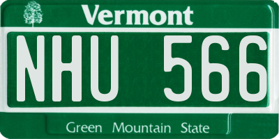 VT license plate NHU566