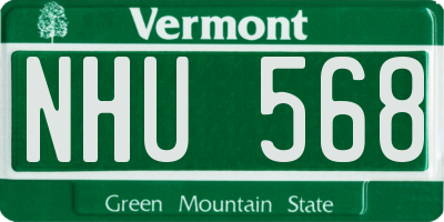 VT license plate NHU568