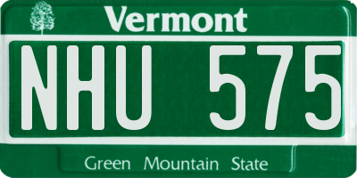 VT license plate NHU575