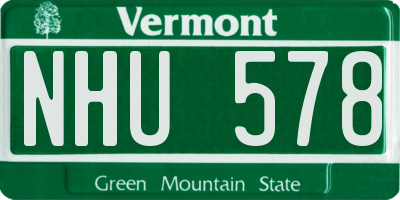 VT license plate NHU578