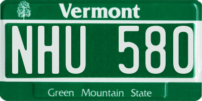 VT license plate NHU580