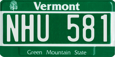 VT license plate NHU581