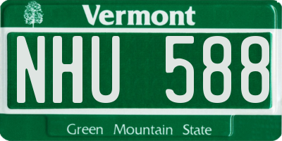 VT license plate NHU588